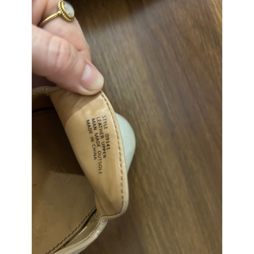 J.Crew Cream Leather Loafers Womens 8 Suede Almond Toe Flats 09141 - Picture 6 of 7